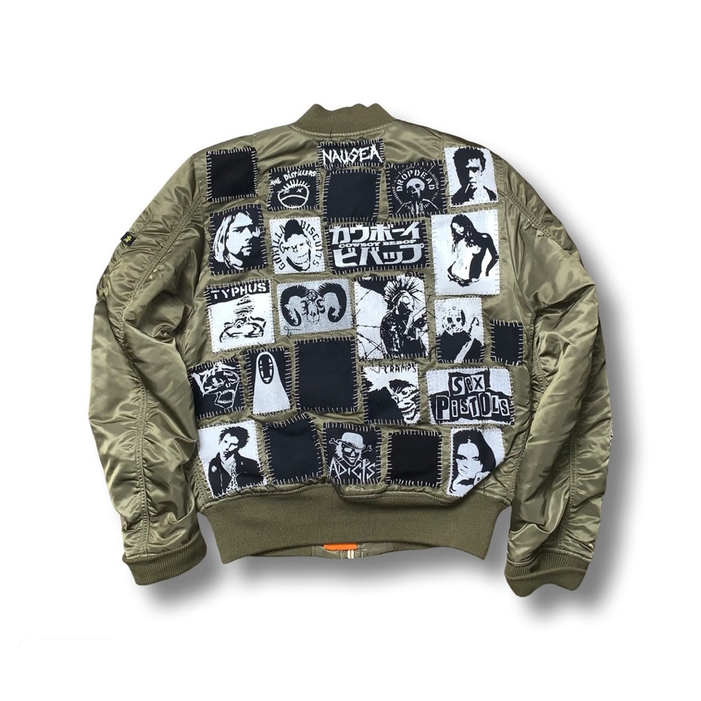 Alpha Industries slim fit patchwork bomber jacket